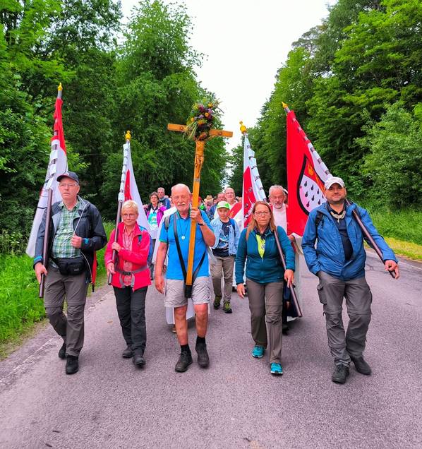 Ankunft der Pilgergruppe Köln  in Walldürn