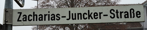 Straßenschild: Zacharias Junkerstraße